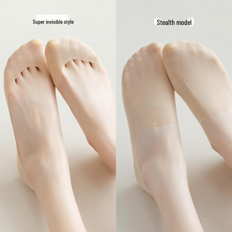 Женские ультратонкие низкие невидимые хлопковые носки с силиконовой противоскользящей вставкой для туфель на высоком каблуке