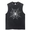 Аниме Паук Графика Готический Мужской Майка Летняя Y2k Одежда Мужская Безрукавка Винтажная Выстиранная Оверсайз Жилет для Спортзала