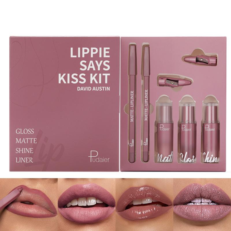Набор из пяти карандашей для губ Lip Glaze, подарочная коробка, жемчужный блеск, матовый сексуальный набор для губ, питательный увлажняющий набор блесков для губ, идеально подходит для подарка на День матери