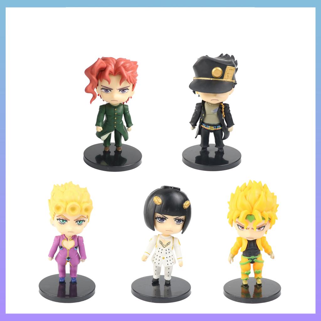 5pcs/set Anime Q Version Josuke Kujo Jotaro Figure Jojo Bizarre Adventure Figure Model Toys