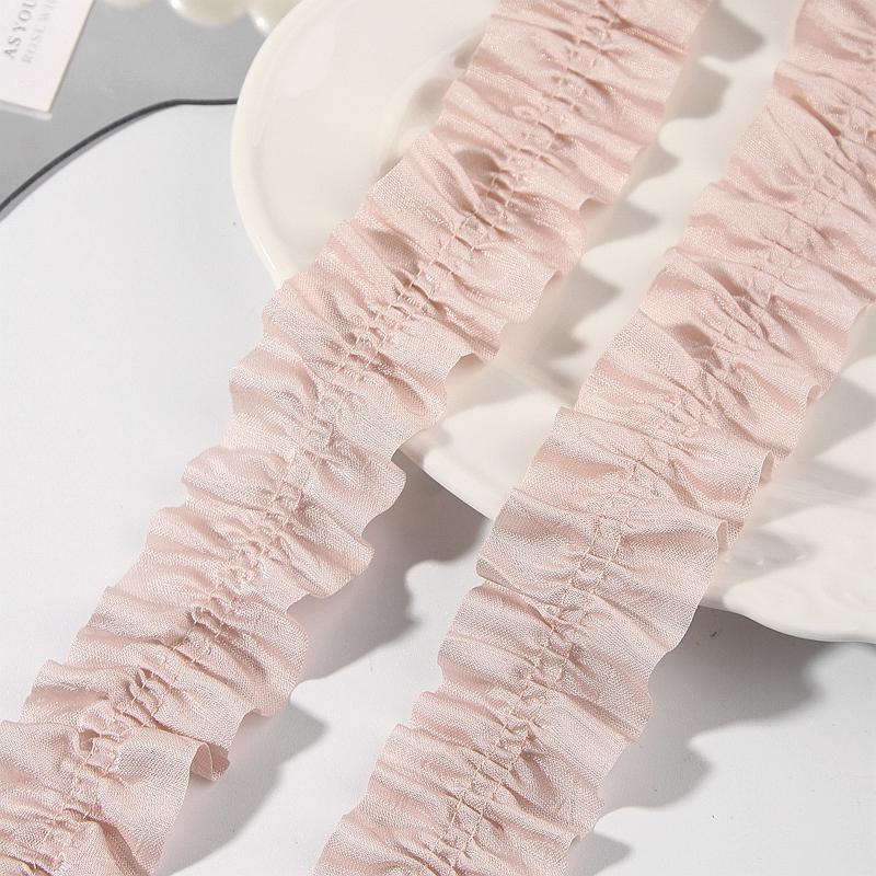 Bilateral Curly Edge Ruffled Lace Ribbon for DIY Hair Accessories, Clothing, Curtains, and Packaging
