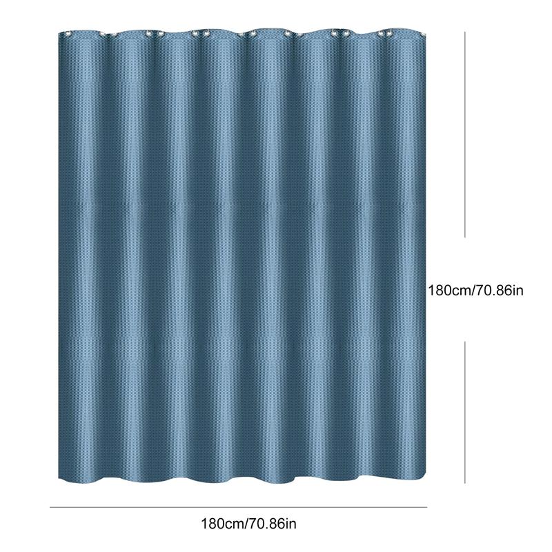 Вафельная занавеска для душа, однотонная занавеска для ванной с крючком