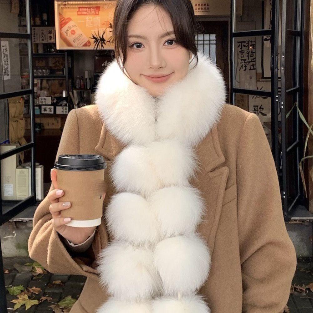 Warm Magnetic Imitation Fur Scarf Faux Rabbit Fur Women Winter Scarves Cute Plush Scarf For Girls