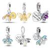 Новинка Медь Оригинальные Шармы Светящиеся Светлячки Подходят для Шарм-браслета Pandach Женский Кулон Бусины DIY Ювелирный Подарок