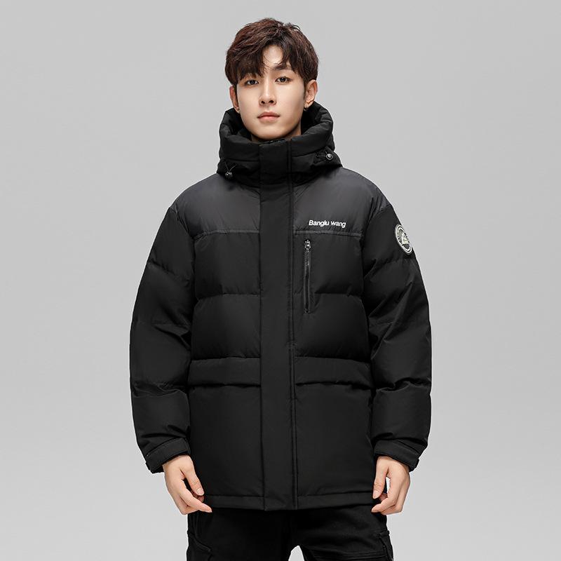 Зимняя короткая куртка-пуховик для мужчин и женщин, для пар, утолщенная, с капюшоном, свободная, молодежная, теплая, 90% белая куртка-пуховик