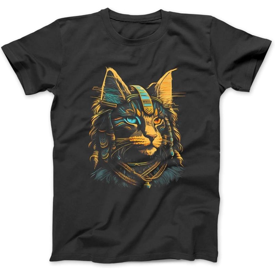 Cute Maine Coon Cat Lover Egyptian Pharaoh Maine Coon Cat T-Shirt, Sweatshirt, Hoodie for Men Women Kids Made in Canada Black