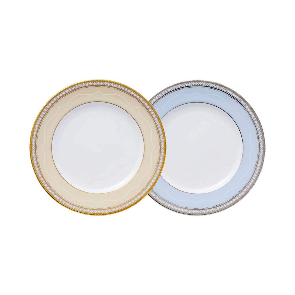 Noritake Plate Color Change Set 22cm Trefolio 2 Pieces Bone China Gold/Platinum Gold/Platinum P97311/4945-57