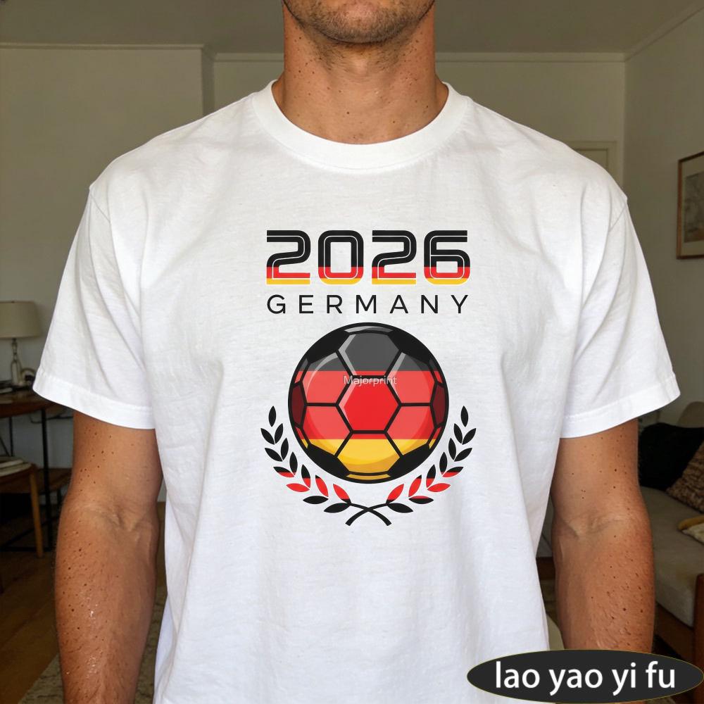 2026 Gerunisexy Soccer Part Tshirt Soccer Ball Design Printed Tshirt Casual Fashion Summer Top Gift For Sports Fans Unisex Cotton Tee