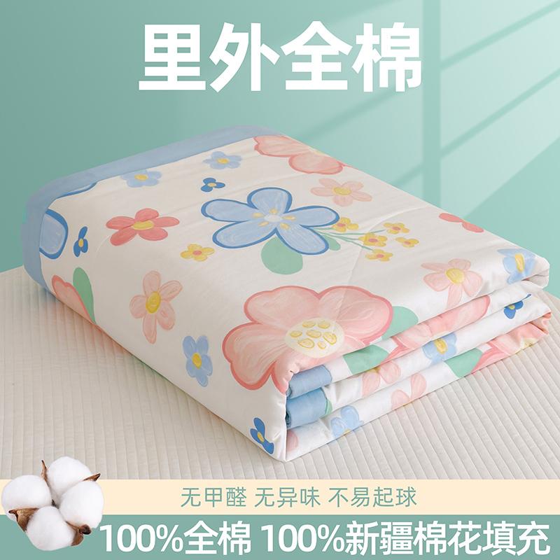 A-class inside and outside cotton printed cotton summer quilt