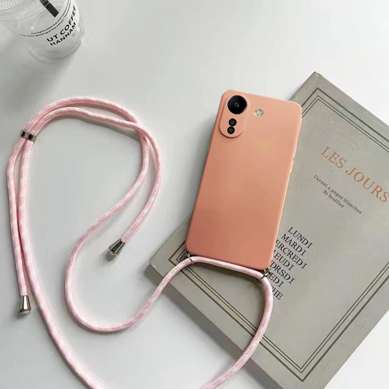 A35 5G Case Crossbody Lanyard Necklace Cord Liquid Silicone Phone Case For Samsung Galaxy A35 5G Strap Shockproof Soft Back Cover