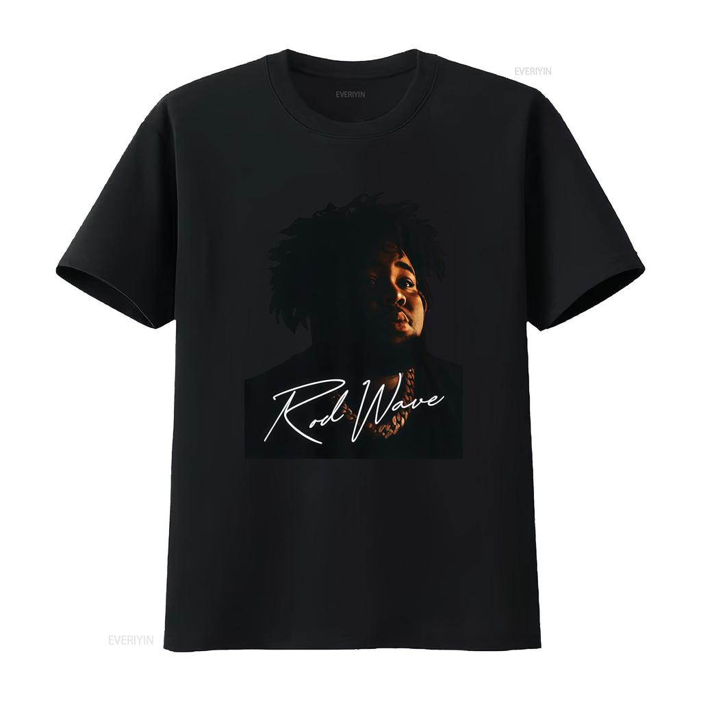 Streetwear Hip Hop Rapper Rod Wave Portrait Print Casual T Shirt vintage Washed graphic Versatile homme Comfortable