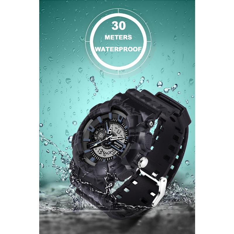 SANDA Waterproof Men's Watch Electronic Fashion Multifunctional Outdoor Watch Sports Watch