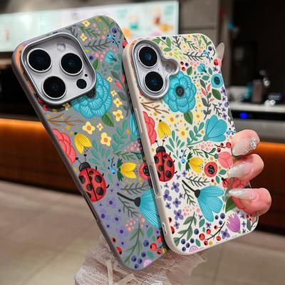 Романтический принт с садовыми цветами, мягкий чехол для iPhone 15 14 16 Pro Max 15 14 Plus 13 12 Pro Max 11, Текстура кожи, ТПУ чехол для телефона