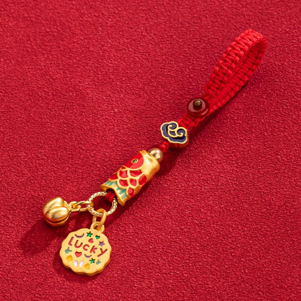 Enamel Lucky Keychain Gourd Key Chain Strap Personality Koi Carp Car Keys Charms  Decoration