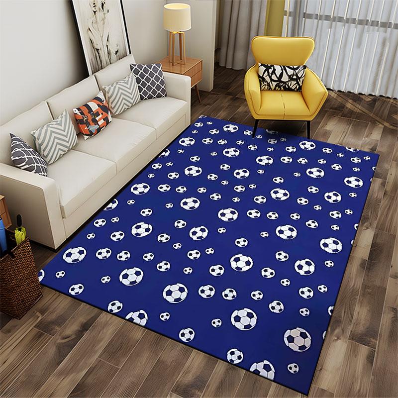 Soccer Ball Pattern Carpet suitable as a non-slip mat for the living room or bedroom sofa