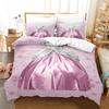 Princess Crown Bedding Sets For Girls Microfiber Duvet Cover Set Full Size ,Pink Butterfly Festival Comforter Cove Pillowcases