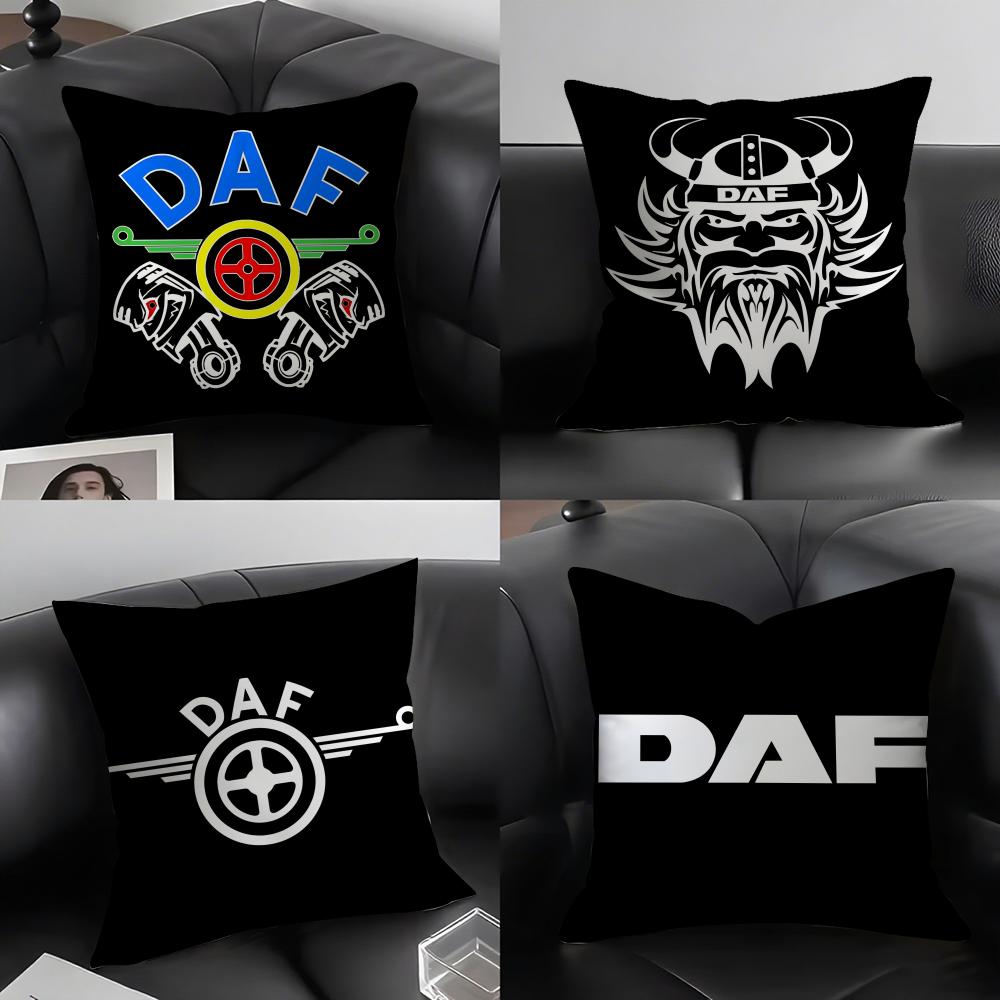 DDAF Truck Logo Cushion Cover Pillowcase Comfort Sofa Bed Silky Elegant Invisible Zipper Decorative Cushion Cover