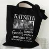 KATSEYE Canvas Tote Bag Retro Girl Group Print Large Capacity Shoulder Bag Handbag Fashion Versatile Shopping Tote 60123-5