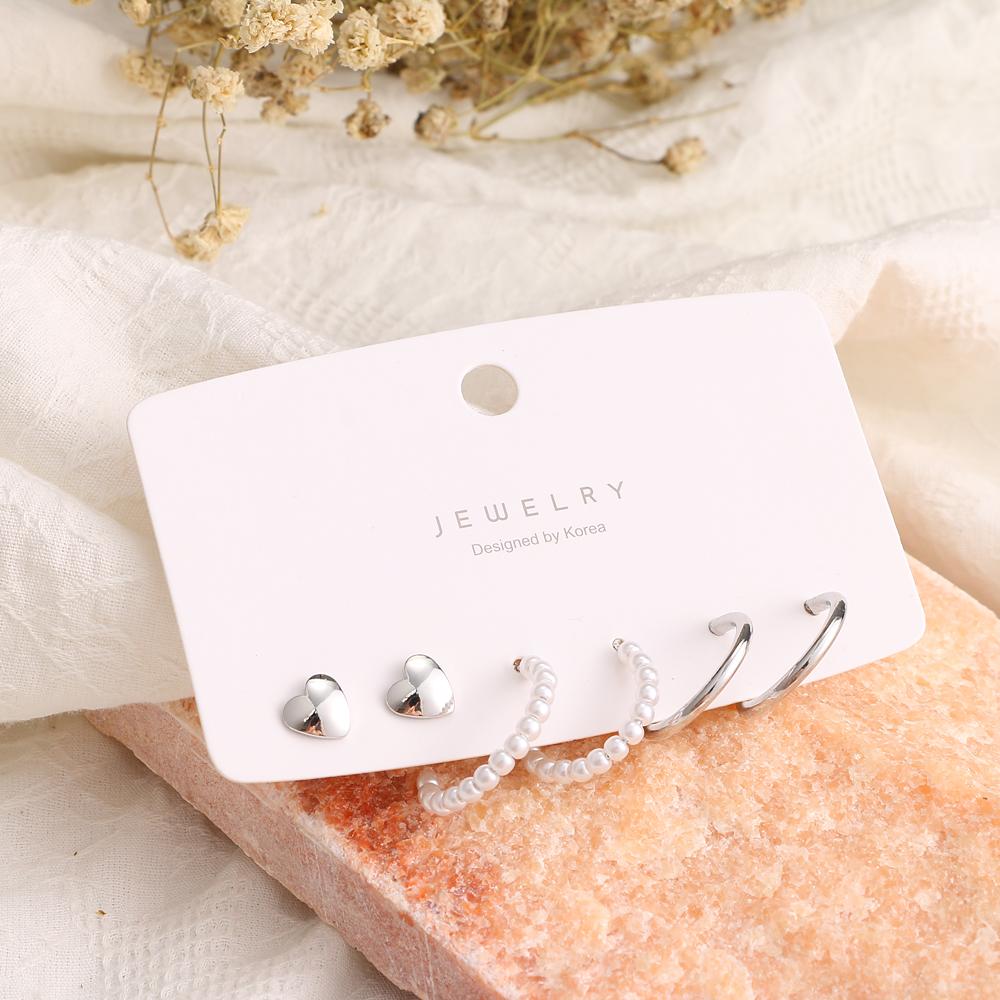 2024 комплект женских серег с преувеличенным жемчугом, серьги Love, женские простые серьги-кольца, серьги-капли, модные украшения