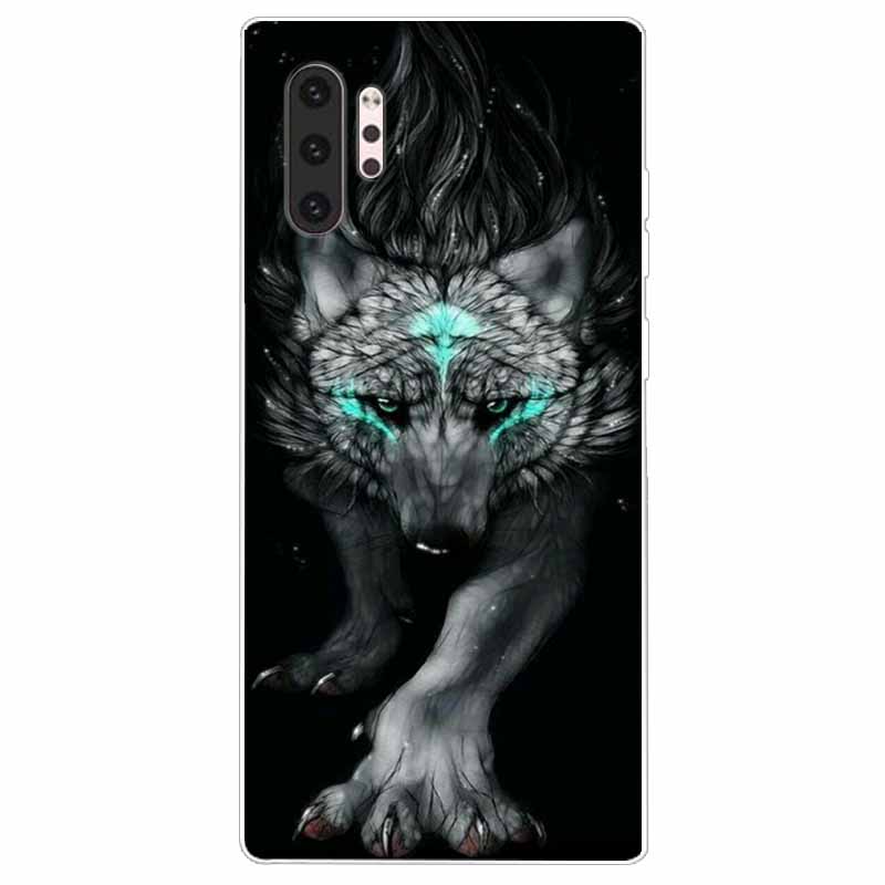 Phone Case For Samsung Note 10 Pro Plus Cover Note10 Silicone Soft Painted Wolf Coque for Samsung Galaxy Note 10 Lite TPU Bumper