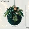 Red Flocked Christmas Ball Soft Christmas Tree Ornament Pine Branch Ornament Fabric Bow Hanging Ornament For Seasonal Home