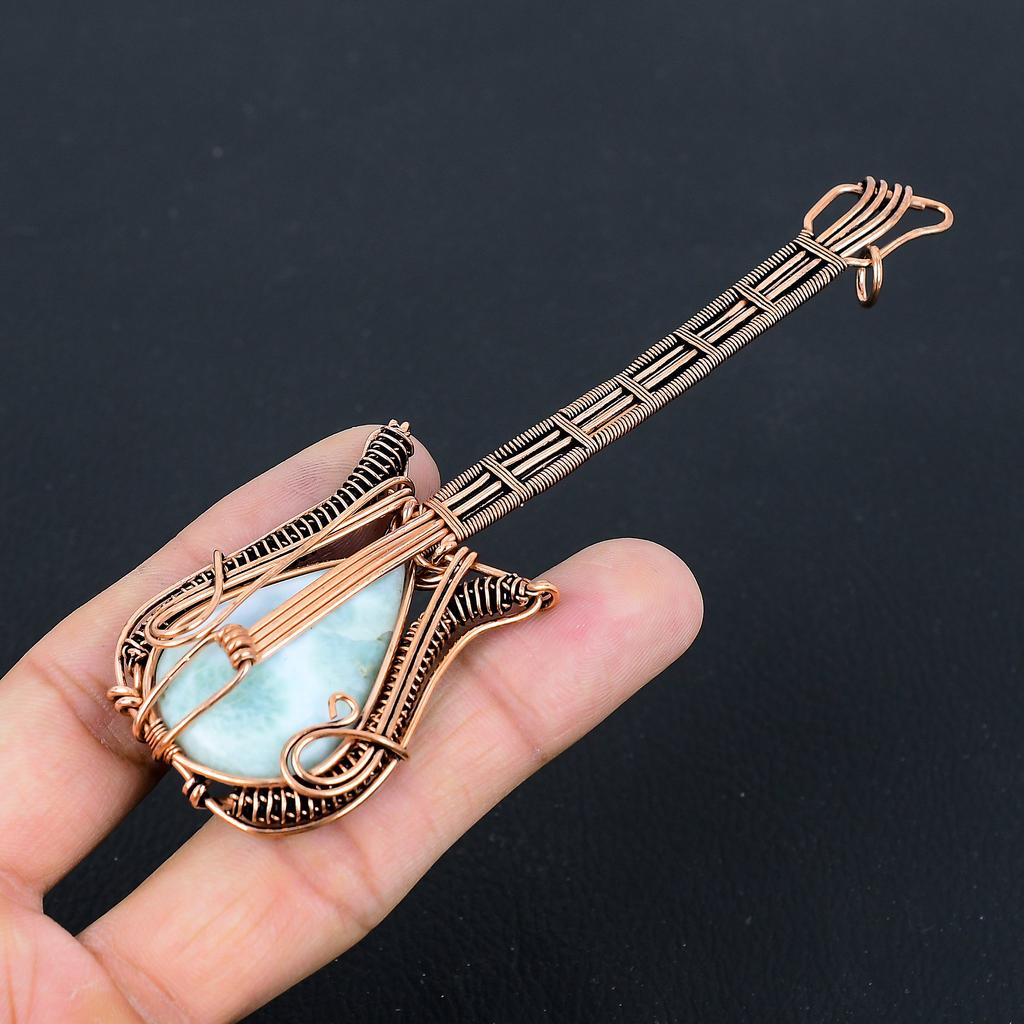 Подвеска для гитары Natural Republic Larimar ручной работы из медной проволоки 4,53 K1T54