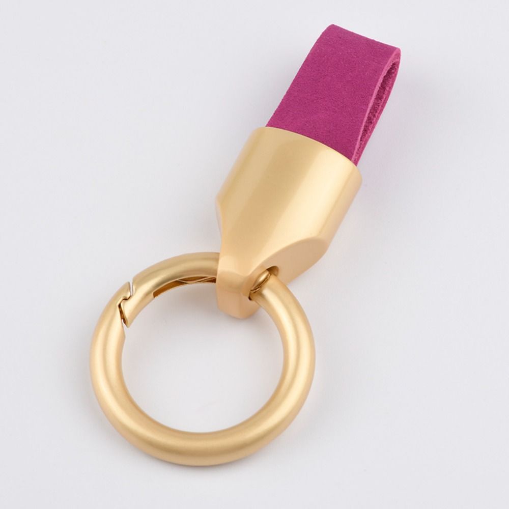 Keys Organizer Leather Key Chain Key Ring Round Buckle Simple Car Key Buckle Man