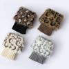 1Pair Ladies Knit Cover Boot Warm Sock Leopard Pattern Leg Turned Leg Warmer Fake Fur Short