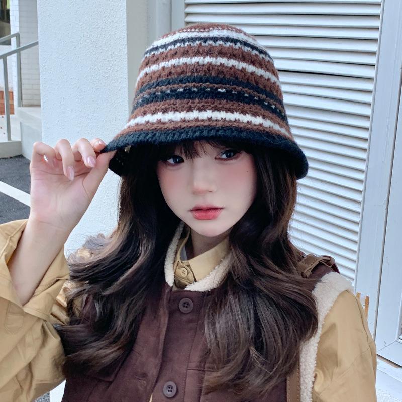 Новый осенне-зимний стиль Маленькая теплая и холодная вязаная шерстяная шапка Универсальная панама для большой головы
