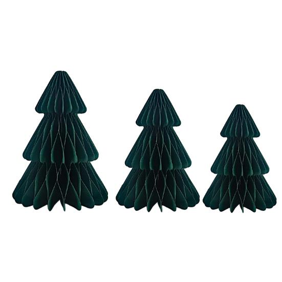3 Pcs Paper Christmas Tree 3D Honeycomb Tree Tabletop Centerpiece for Holiday Fireplace Mantel Table Decor