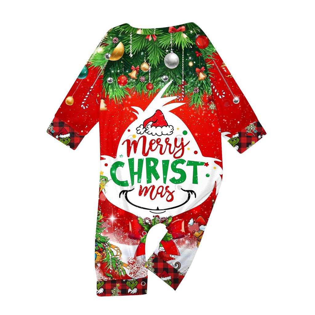 Christmas Prints Family Matching Long Sleeve Tops+Pants Set Family Matching Sets