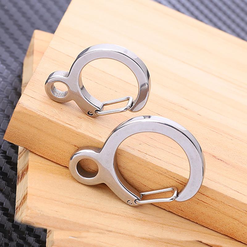 2Pcs Heavy Duty Stainless Steel Key Ring Spring Snap Hook Carabiner for Outdoor Sports Backpack