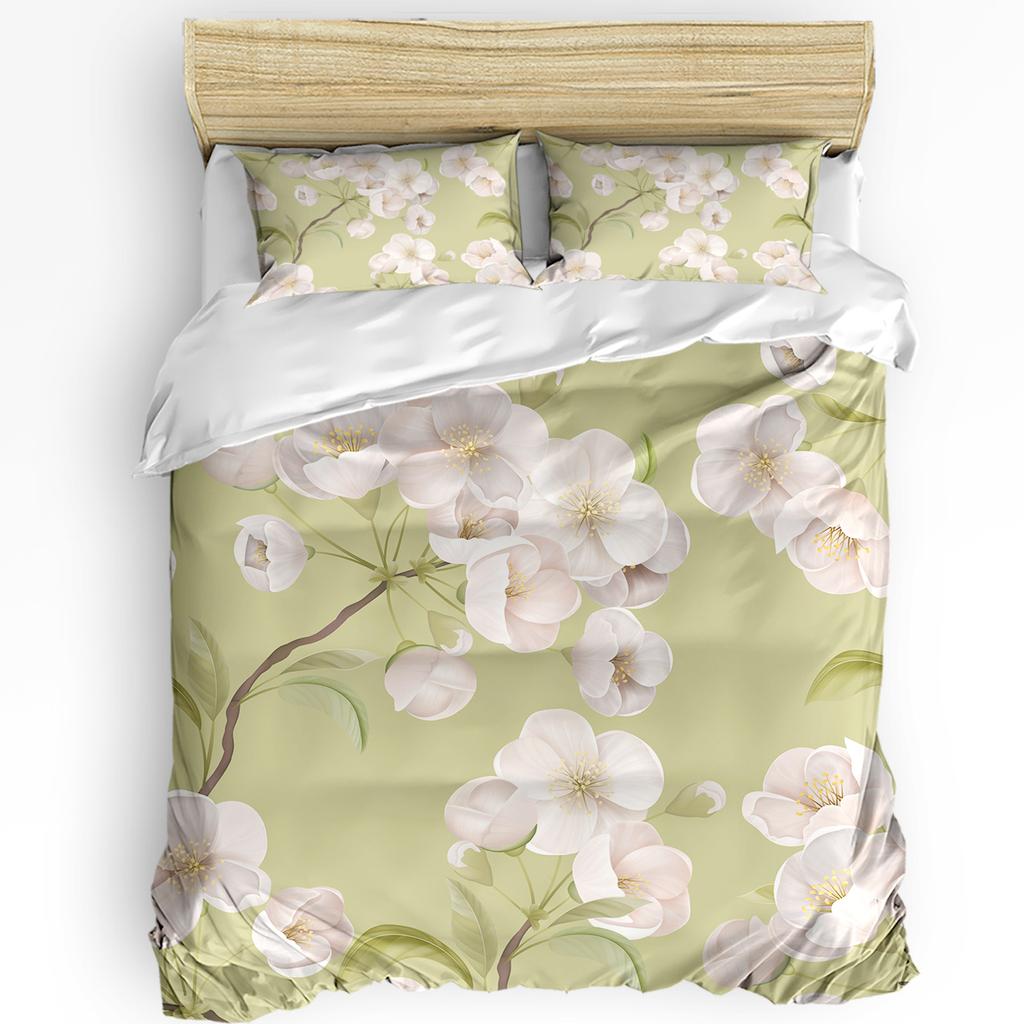 Весенний Цветок Персиковое Цветение Розовые Вишневые Цветы Пододеяльник С Наволочкой Коллекция Постельного Белья Чехол На Одеяло Двуспальная Кровать Домашний Текстиль