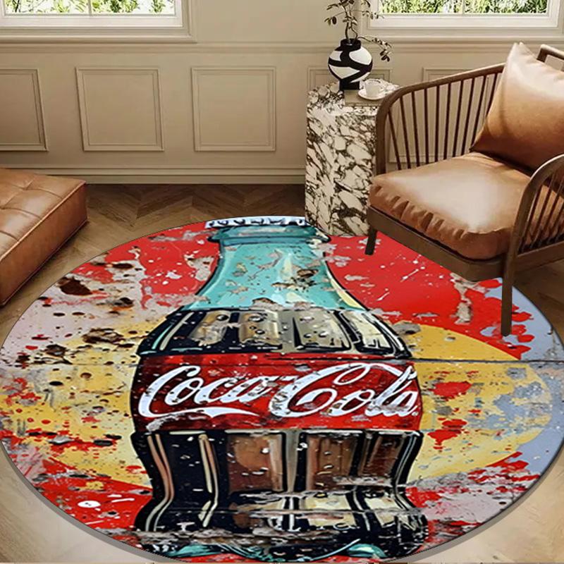 Coca-cola Artwork Design Round mat Home Decor, Chair rug For livingroom,Bedroom, doormat home decor Birthday Gift Christmas Gifts