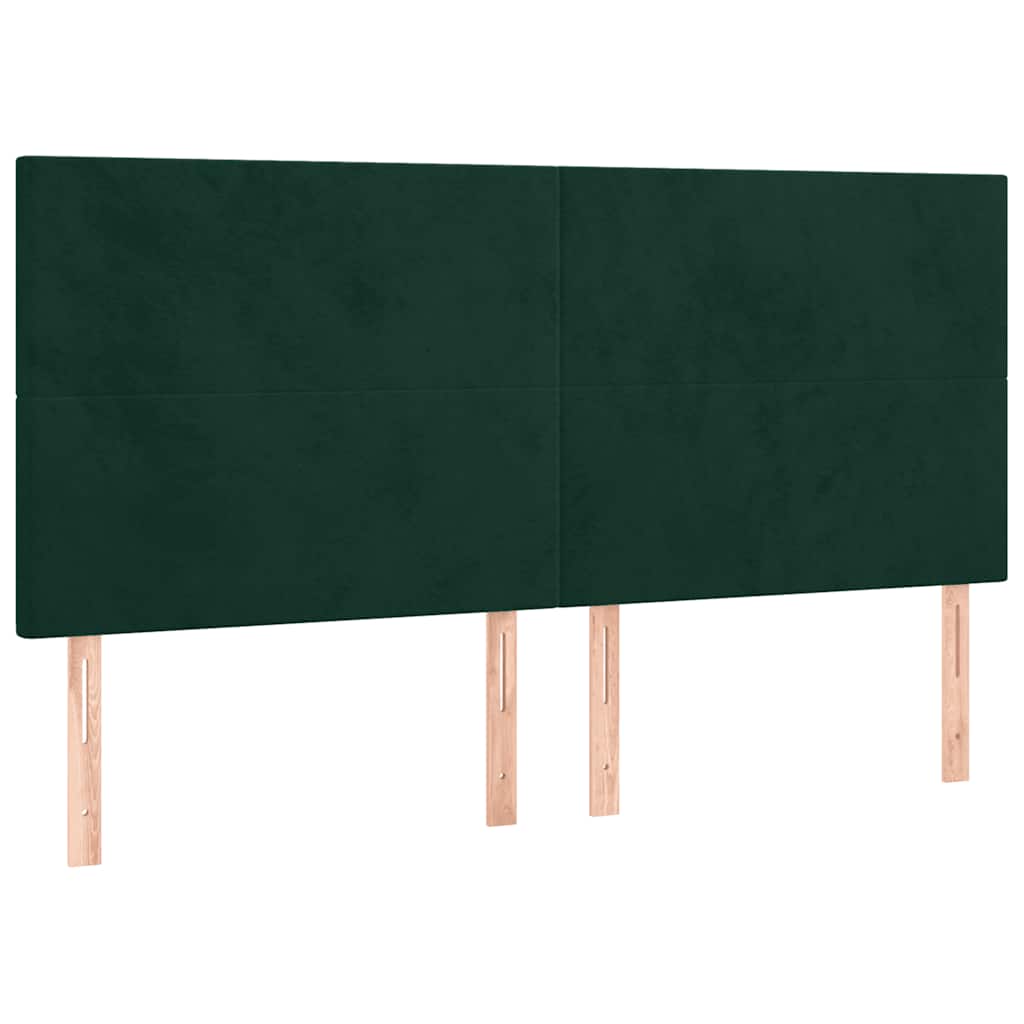 Box Spring Bed with Mattress Dark Green 200 x 200 cm Velvet