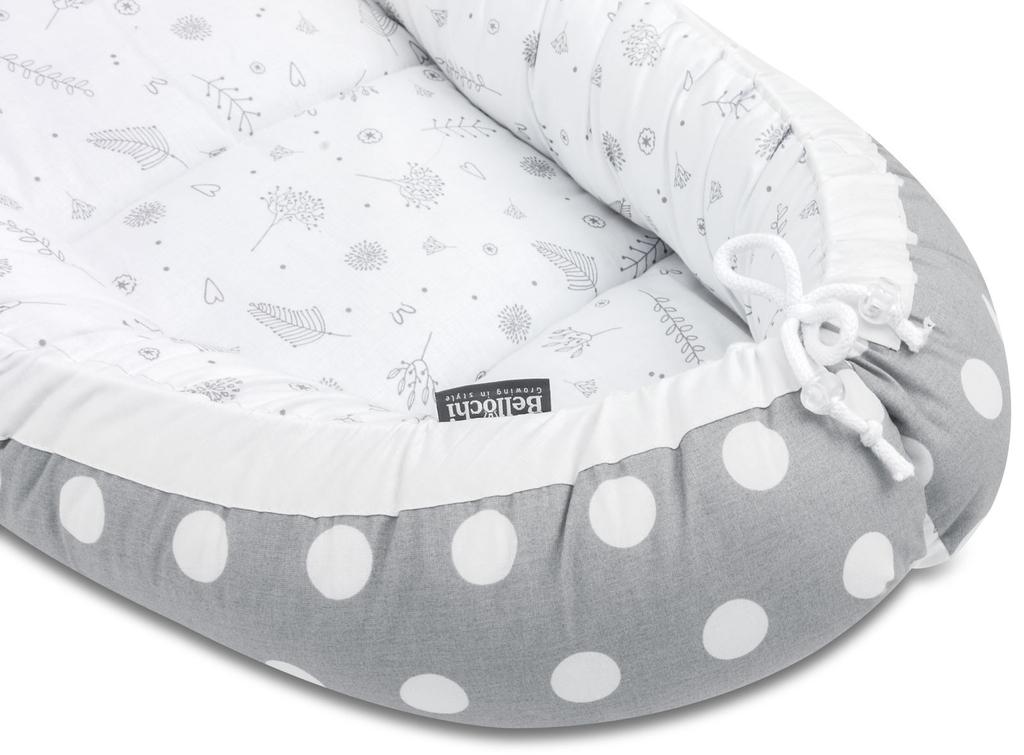 Bellochi Baby Nest Pod Baby Sleep Pod for Newborn - 100% Cotton - Oeko-TEX Certified - 90x60x12cm - with Protective Edges - dotti bello