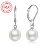 Real S925 Sterling Silver Fashion Pearl Drop Earrings for Women Elegant Wedding Party Jewelry Gifts