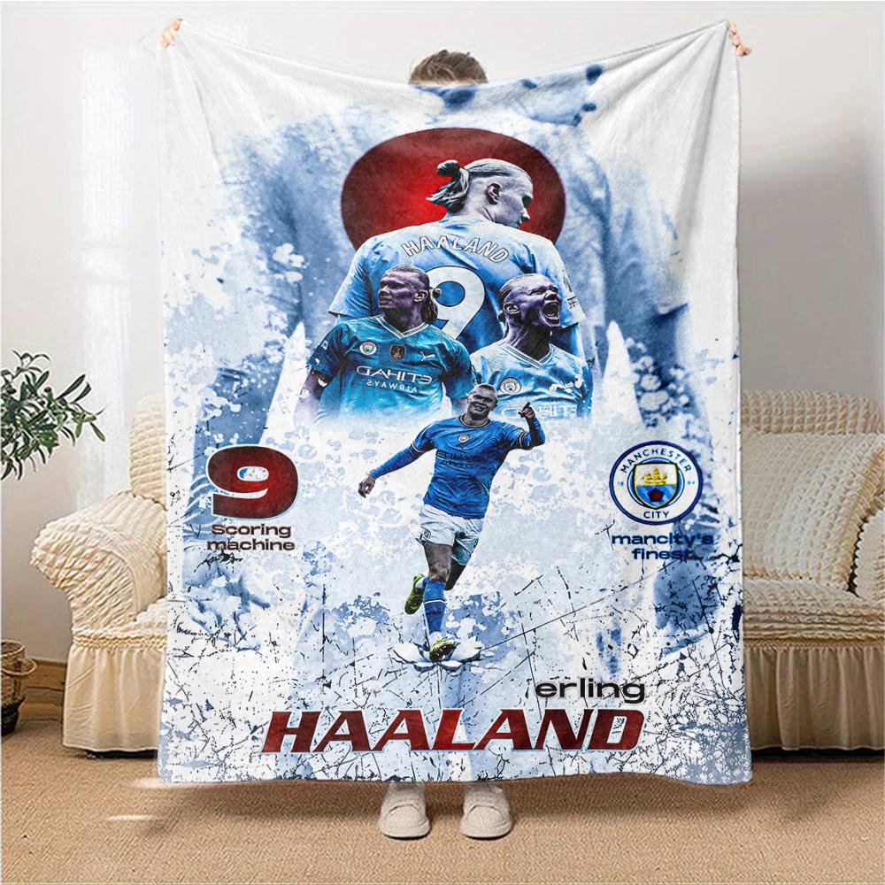 Haalands Number Jersey Blankets Flannel Printed Breathable Warm Throw Blanket for Home Office Bedspreads 0708a84