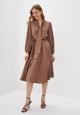 Шелковое платье с воротником-бантом ISSA Plus