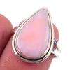 Natural Pink Opal Gemstone Handmade 925 Solid Sterling Silver Ring Size 6.5 e3W86