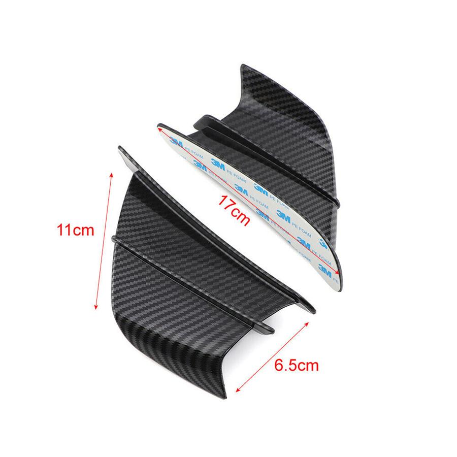Black Carbon Fiber Style Motorcycle Pages Winglet Wing Spoiler Air Deflector 2x