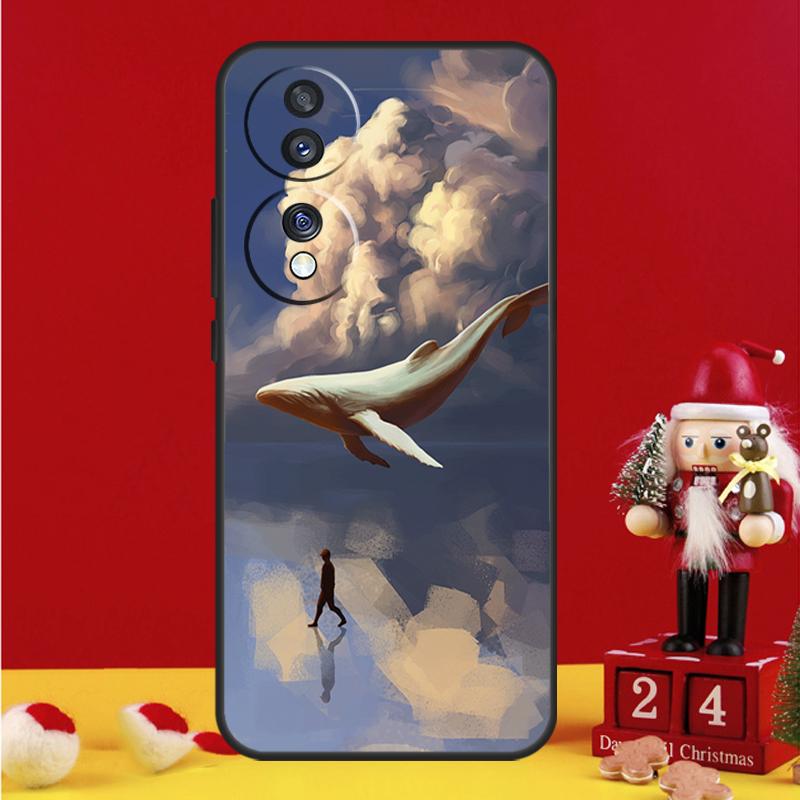 Волшебный чехол 'Летающий кит' для Honor Magic 5 6 7 8 Pro Honor 200 400 50 70 90 Lite X8b X8c X9a X9b X9c Win RT Чехол