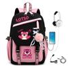 Sweet Strawberry Bear Children'S Backpack Lightweight Ridge Protection Large Capacity Primary And Secondary School Student Burden Reduction School Bag