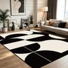 Black White Modern Minimalism Abstract Carpet for Living Room Large Area Rug Soft Lint Free Non-slip Washable Bedroom Floor Mats