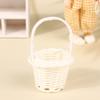 1Pcs Dollhouse Miniature Woven Flower Basket Hand Basket Storage Basket Kids Pretend Play Toy Doll House Accessories