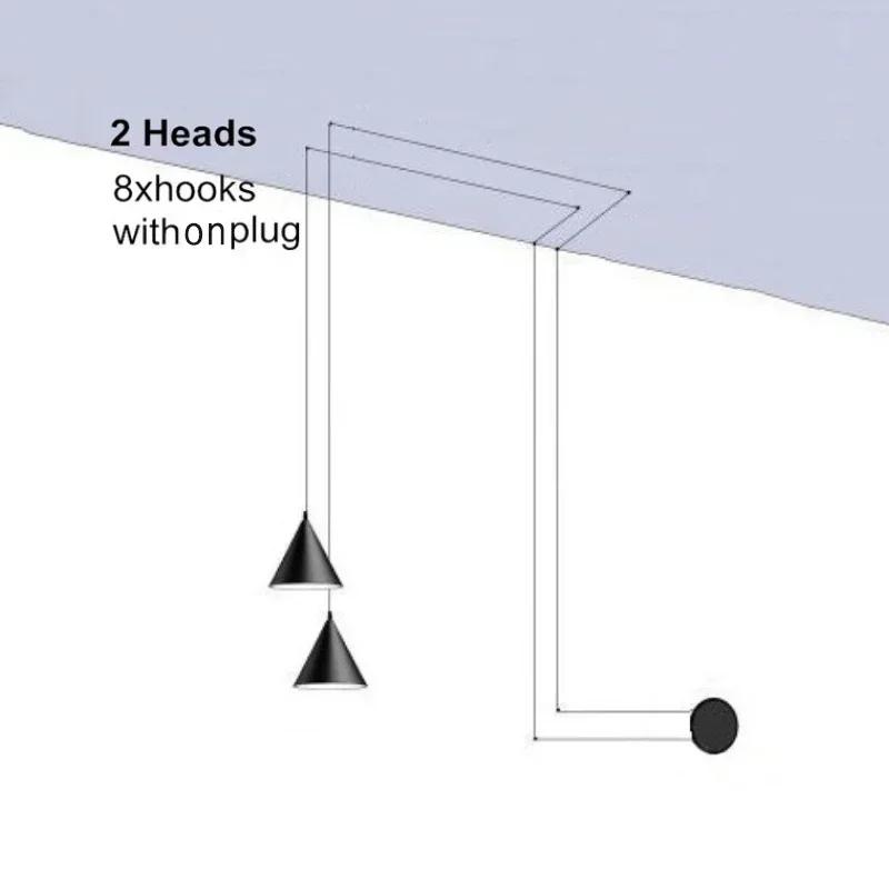 Nordic Minimalist Bedside Line Геометрическая люстра Личность DIY Modern About Спальня Декор Бар Однорожковая Маленькая люстра