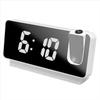 8 Inch Projection Alarm Clocks Large Screen Projection Time LED Digital Alarm Clock USB Plug-in 180° Rotatable