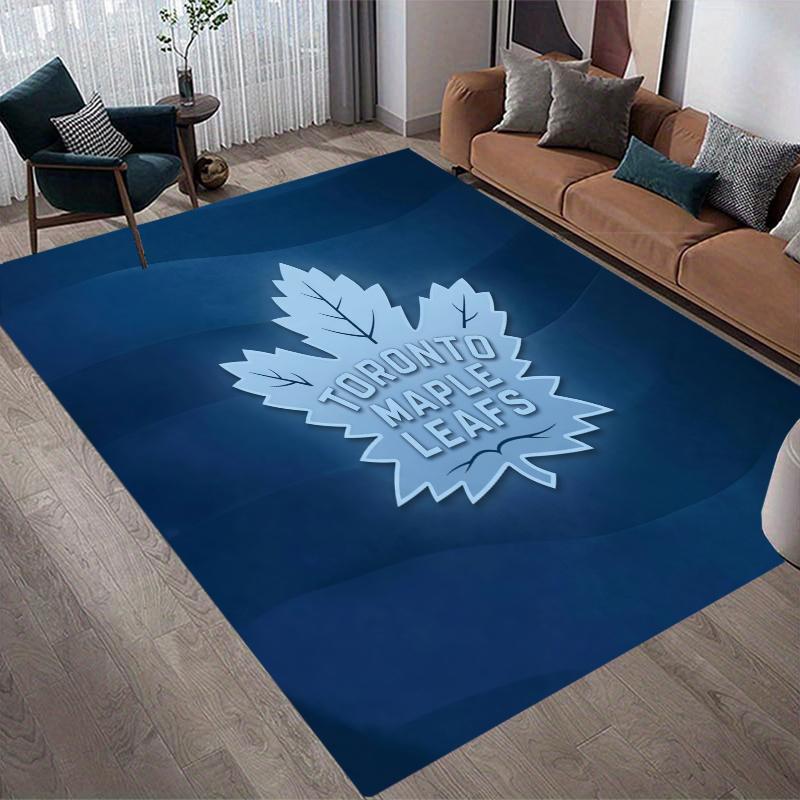 Toronto Maple Leafs Flannel Pattern Square Carpet,Area Rug,Carpet Rug for Living Room Bedroom Sofa Playroom Decor,Non-slip Floor Mat