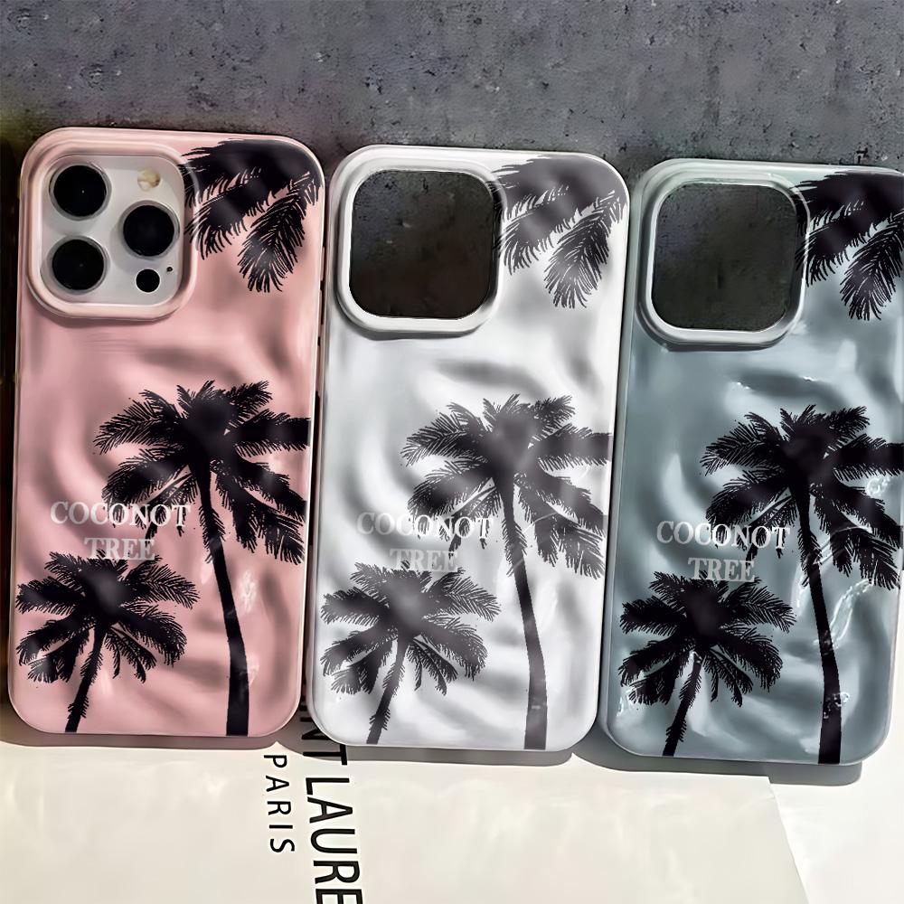 Чехол для iPhone 11 Pro Max Черное Кокосовое Дерево Защитная Крышка Для iPhone 15 14 17 Plus 13 Air 12 16 Чехол Funda
