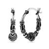 S925 Sterling Silver Jewelry Antique Small Balinese Hoop Earrings for Women Teen 17 MM